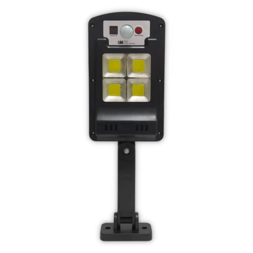 Luminária Externa Com Painel Solar Poste Jardim Refletor Sensor Controle