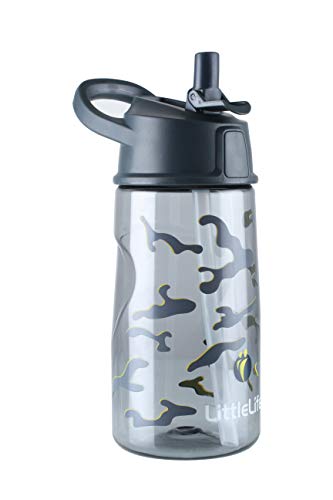 LittleLife Children's Water Bottle With Easy-Access Lid and Straw Leak-Proof And BPA-Free, Camo, 550 ml - Image 3