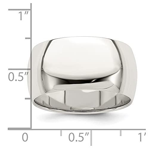 Diamond2Deal 925 Sterling Silver 10mm Half Round Wedding Band Ring3
