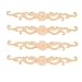4pcs 27x4cm Wood Carved Long Onlay Applique Unpainted Flower Door Decor European Style
