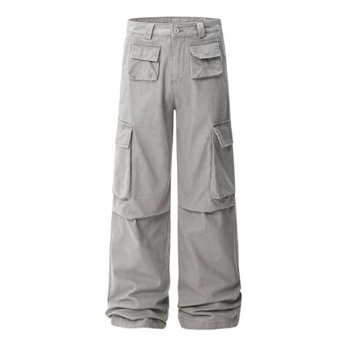 Men's Retro American Wide-Leg Pants - Relaxed Straight-Leg Couple's Casual