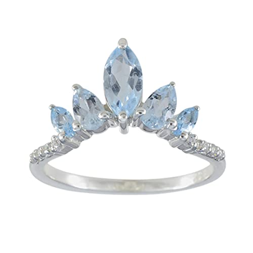 Bague topaze bleue véritable argent massif pour sublimer vos tenues
