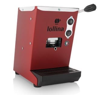 Lollina ekspres do kawy espresso, czerwony, kompatybilny z kapsułkami 44 mm ESE + 40 kapsułek do kawy gratis