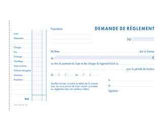 Lot de 10 Manifold Quittances de loyer, 12,5x21 50 tripli autocopiant