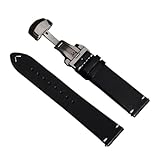 Cinturino for orologio in pelle bovina cerata e oleosa da 18 mm, 19, 20, 21, 22, compatibile con Huawei Gt3/4, cinturino sportivo a sgancio rapido(Black,22mm)