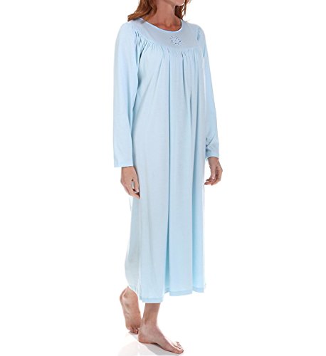 Calida Soft Cotton Long Sleeve Nightgown (33300) L/Light Blue, Large