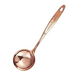 UtenoTureH Copper Spoon,Copper Spatula,Copper Spatula Turner, Pure Thickened Household Pure Copper Cooking Shovel Kitchen Cooking Rice Spoon Pure Copper Tableware (Soup spoon)