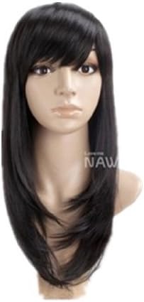 Long Black Wig Straight Neat Bang Wig For Party Wig For Women Lacefront Wig