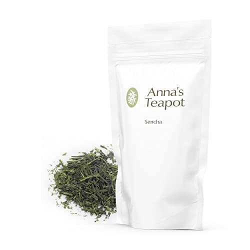 Anna's Teapot Sencha Tè Verde Biologico - Tè Verde Giapponese Biologico di Alta Qualità Sfuso - tè verde biologico sfuso dal Giappone - Sencha Tè Verde Biologico in Confezione Richiudibile - 100g