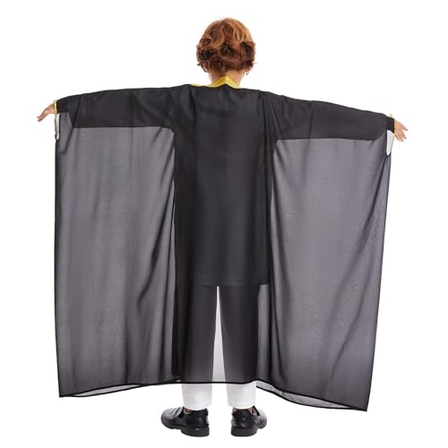 BILIKEYU Boys Girls Muslim Clothes Batwing Sleeve Open Front Cardigan Outwear with Tassels for Kids 1 to 143