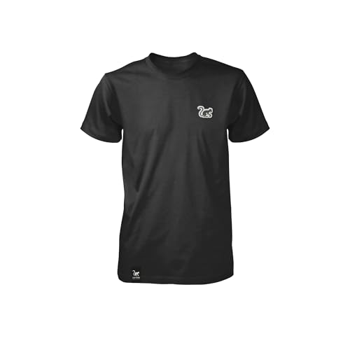 Surf Monkey Camiseta de Manga Corta Logo (FR/ES, Letras, L, Regular, Regular, Negro Jaspeado)