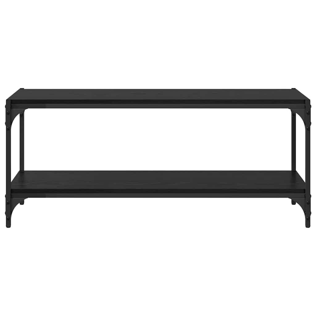 Szafka pod telewizor, czarna, imitacja dębu, 100 x 33 x 41 cm, z 2 półkami, do salonu, biura, miejsca do przechowywania mebli
