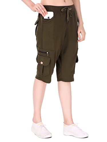 Image of UZARUS Womens Cargo Capri Shorts with 9 Pockets