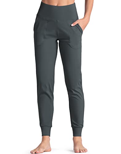 Wjustforu Women's Joggers Sweatpants High Waist Lounge Tapered Pants With Pockets Loose Track Cuff Leggings For Gym, Workout, Yoga ((Medium, Dark Gray) #TOP1
