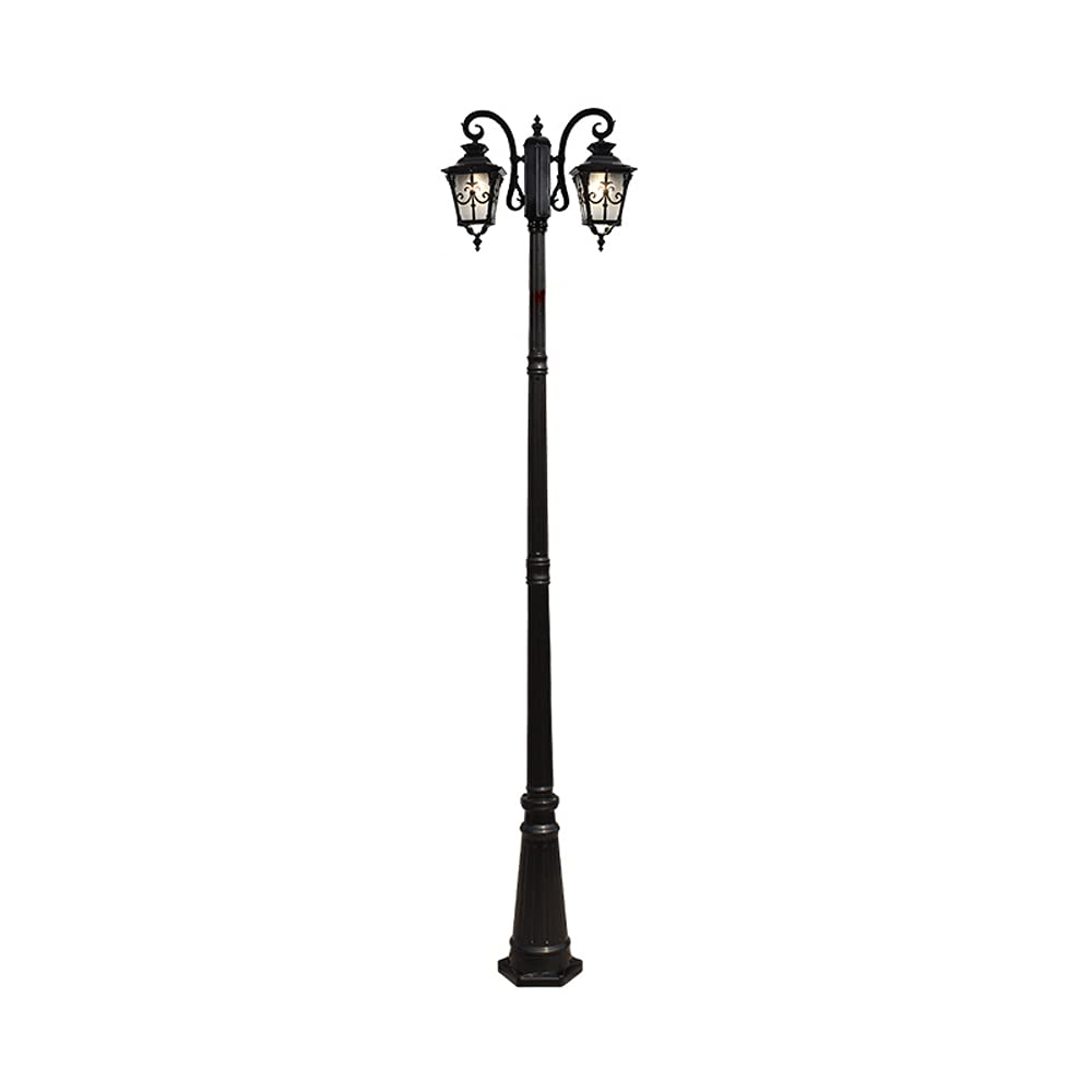Lampa zewnętrzna w stylu vintage, słup oświetleniowy IP55, wodoodporna, aluminiowa, kolumna oświetleniowa, do podjazdu, ulicy, trawnika, E27, 2 światła, wysoka lampa pod,56265CM
