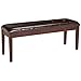 Red Hook Barcelona Wooden Bench with Faux-Leather Upholstered Cushion - Bittersweet Brown