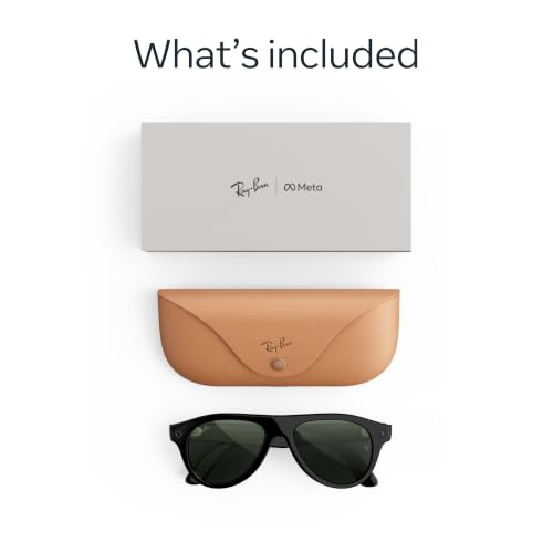 Image of Meta Ray-Ban (Gen 3) Aviator, Shiny Black, Polarised Green Lenses, AI Glasses with Camera for Men, Women
