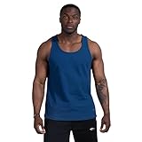 SMILODOX Herren Tank Top Brandon Muscle Shirt 100% Baumwolle - Regular fit Funktion ärmelloses Oberteil mit Rundhals für Workout Gym Fitness, Size:3XL,Color:Dunkelblau