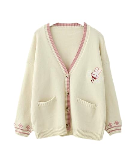 GK-O Mori Girl Kawaii Rabbit Japan JK Uniform Knit Cardigan Sweater Girl School Cosplay Sweater