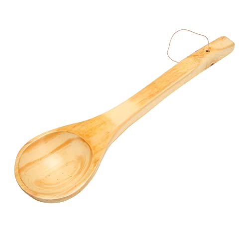 Cucharón de Sauna de Madera, Cucharón de Sauna de Gran Capacidad con Mango Largo, Cuchara de Madera Portátil para té, Vino y Agua, Cucharón de Madera, Cucharón de Sauna Grande