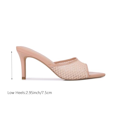 Image of Women Clear Pointed Toe Sandals Stiletto Heels Transparent Strap High Heels Slip on Mules for Women