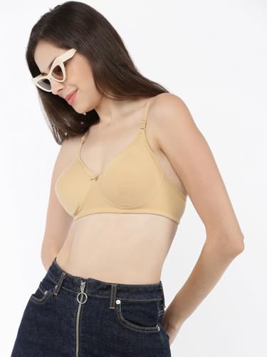 Image of Softline Women's Cotton Rich Wire-Free Non-Padded Molded Bra Combo | Full Coverage & Breathable Comfort | Lightweight, Skin-Friendly Everyday Wear (Pack of 2)