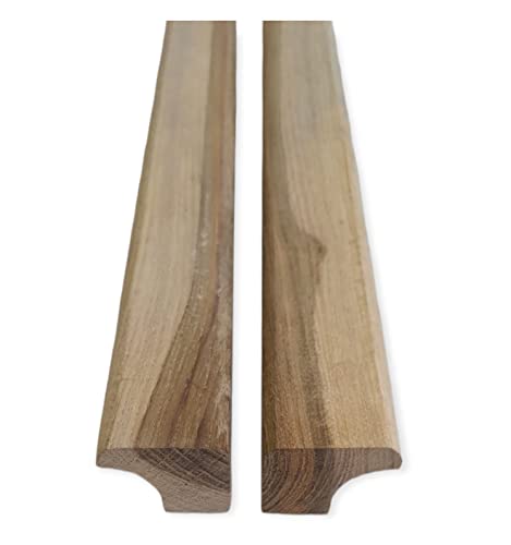 Image of Teakwood RAW Handles Ready to Paint for Home and Office, Wardrobe Handle, Kitchen Cabinet Handle, Drawers Pully, Set of 2 Handles (RAW Unfinished Ready to Paint, 16 inch)