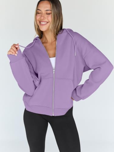 Image of Trendy Queen Womens Oversized Zip Up Hoodies Y2K Fall Sweatshirts 2026