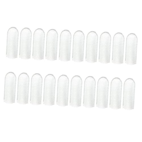 FONDOTIN 50個 指歯ブラシ クリーニング用品 ペットのデンタルフィンガーワイプ 便利な猫用おしりふき 犬のデンタルワイプ 携帯用歯磨き粉 猫のおしりふき 家庭用犬のおしりふき 布 白い