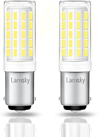 Lamsky BA15D LED Bulb,5W Daylight White 6000K,AC110V/120V/220V,Double Bayonet Base Bulb,54x4014SMD LEDs 500lm,45W/50W Halogen Replacement,Not Dimmable 2-Pack