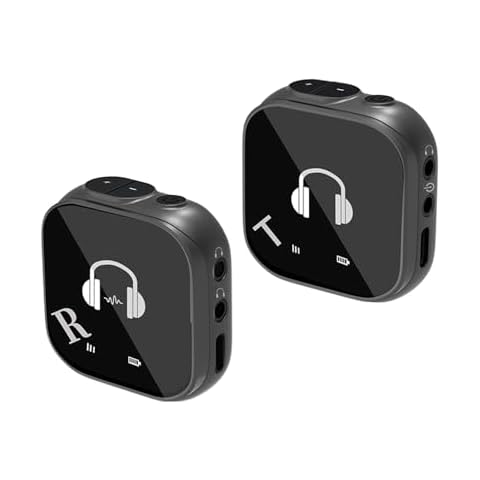 summina Wireless in Ear Monitor System 5.8G Wireless IEM System with Transmitter Receiver Earphone Monitor Transmission System for Computer Phone Sound Card Studio Band Cover