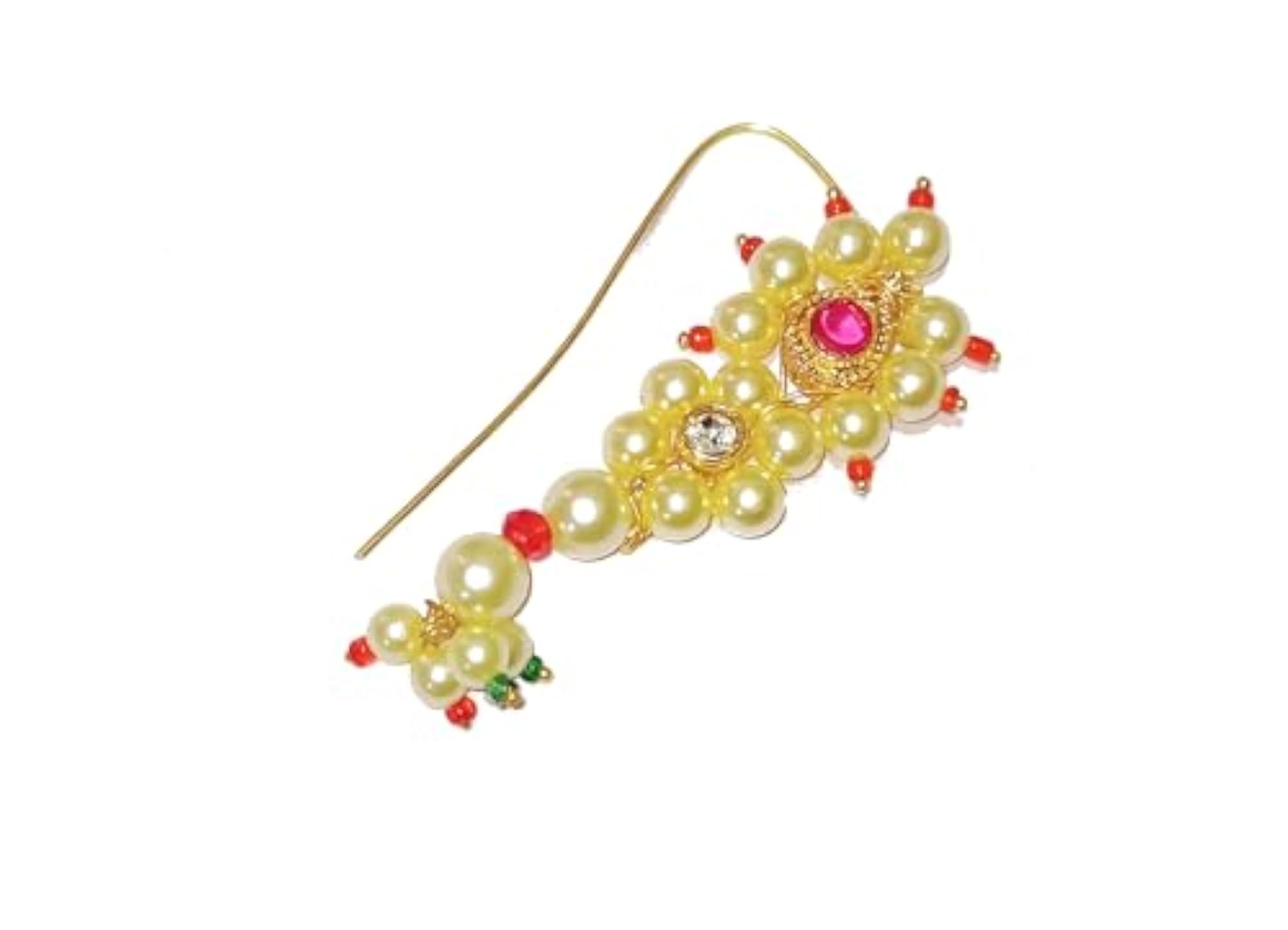 Women's Maharashtrian Designer Traditional Nath, Non-Pressing