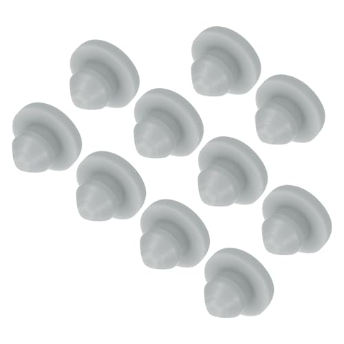 Image of MECCANIXITY 10pcs Silicone Snap in Locking Hole Plugs,4mm /0.2 Inch Mounting Diameter Narrow Groove Width 1.5mm Panel Seal Cover Round for Kitchen Bulkheads Waterproof Sealing Plugs Grey