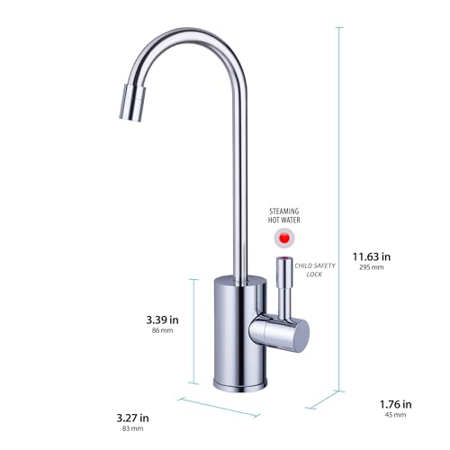 Ready Hot 41-RH-300-F570-CH Instant Hot Water Dispenser System, 2.5 Quarts, Digital Display Single Lever Hot Water Faucet Polished Chrome