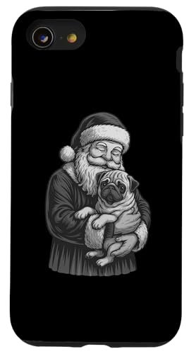 パグサンタクロース クリスマス 犬好き スマホケース iPhone SE (2020) / 7 / 8 用