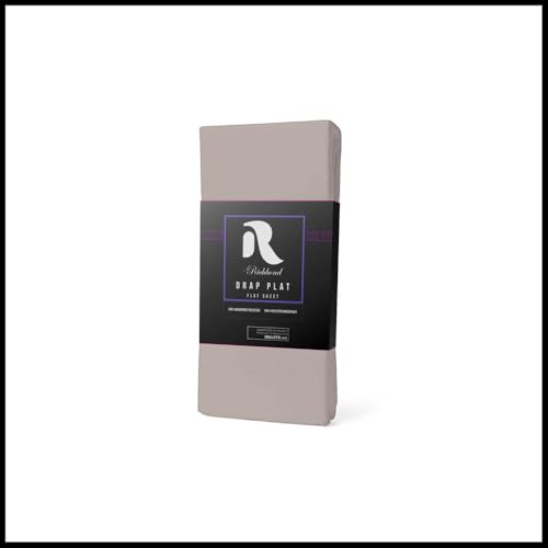 Richbond - Drap Plat 2 Personnes 240x270 pour Lits 140 et 160 cm en Microfibre Douce (100% Polyester) - Adapté Matelas épais - Résistant au rétrécissement et décoloration - Beige Clair