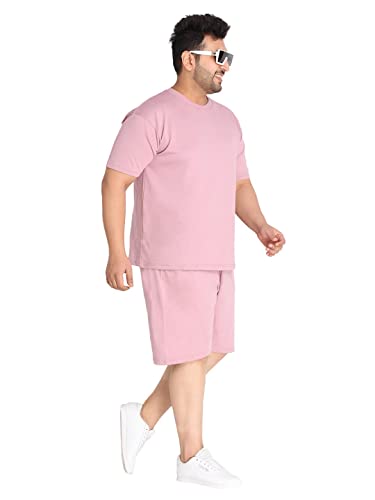 Image of CHKOKKO Men's Plus Size Terry Cotton Loose Fit Half Sleeves T-Shirt