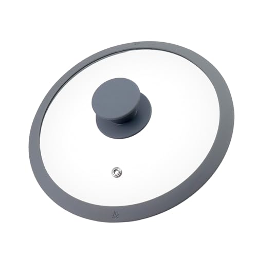 Image of Antrader Round Tempered Glass Lid,8" Universal Lid with Heat Resistant Silicone Rim for Pots,Pans and Skillets, 1Pcs