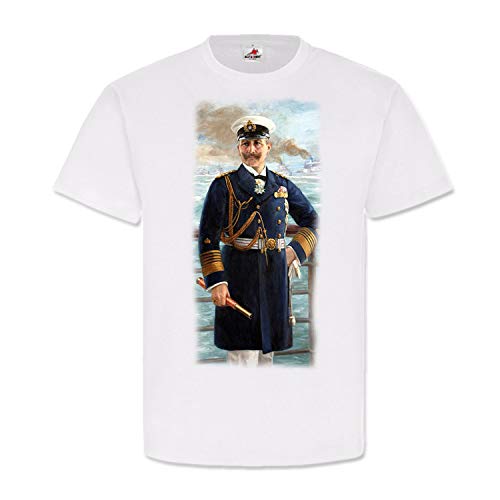 T-shirt Marine Willi Roi de Preußen Kaiser Wilhelm II Blanc Large #23758