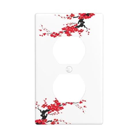 Moslion Red Flowers Switch Cover for Decor Cover