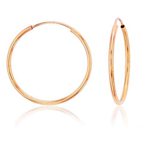 Solid 14K Rose Gold 1mm Tube Cartilage Endless Flex Hoop Earrings | Huggies Hoops for Women | Hypoallergenic | Multi Piercing Cartilage Hoop Earrings | Continuous Round | Size, 10mm Cover