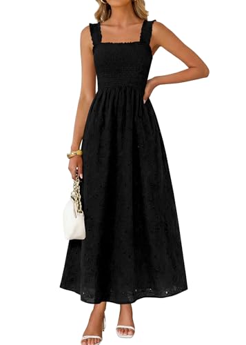 Image of KIRUNDO Summer Lace Dress for Women Eyelet Maxi Sundress