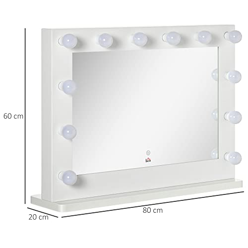 Miroir de maquillage à intensité variable avec commande tactile led - 4