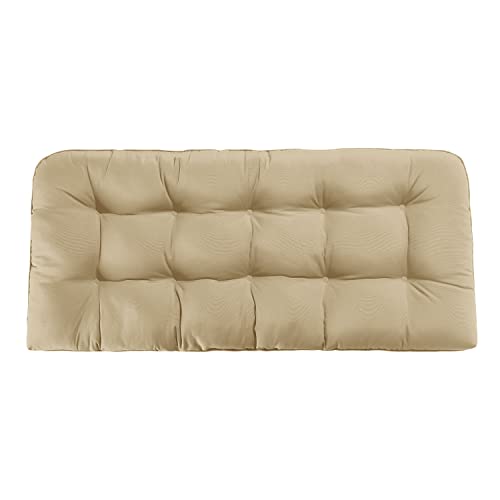 Downluxe Outdoor Chair Cushions, Waterproof Tufted Overstuffed U-Shaped Memory Foam Bench Cushion For Swing Loveseat Patio Funiture, 44" X 19" X 5", Khaki, 1 Pack #TOP1