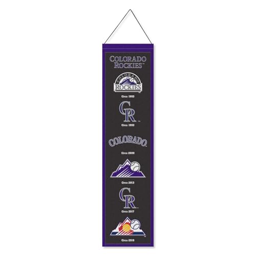 WinCraft Colorado Rockies Evolution 8x32 Inch Vertical Wool Embroidered Hanging Banner