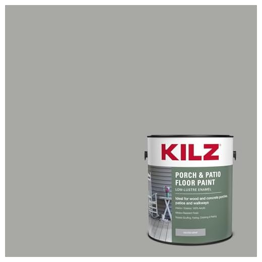 KILZ Low-Lustre Enamel Porch & Patio Latex Floor Paint, Interior/Exterior, Silver Gray, 1 Gallon