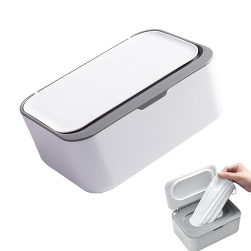 SVCEQZE Caja de pañuelos, 19 x 13,5 x 7,5 cm, dispensador de toallitas húmedas, funda para caja de pañuelos, soporte para pañuelos para baño, caja de papel húmedo con tapa, mantiene las toallitas