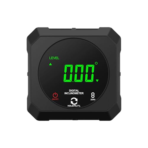 THYXGS Rapporteurs Numériques 4 X 90°, Inclinomètre À Écran Tactile Simple Face, Modes De Mesure Absolu/Relatif, Angle Et Pente, Base Magnétique, Rotation De L'écran À 180°, pour L'industrie