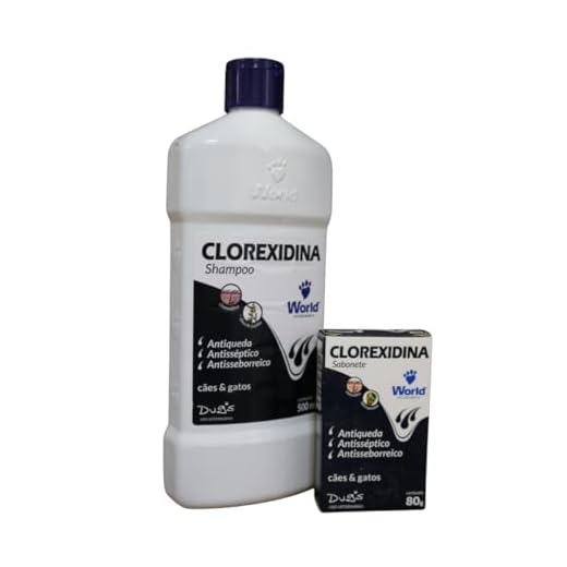 Clorexidina Shampoo e Sabonete Antisséptico para Cães e Gatos, Antiqueda, Antisseborreico