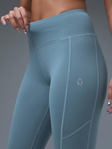 Image of TECHNOSPORT Womens Skinny Fit ActivewearSolid Tights for Running, Gym and Sports